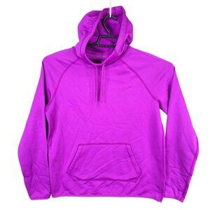 Womens Nike Therma Fit Purple Hoodie Sweatshirt Drawstring Polyester Size M